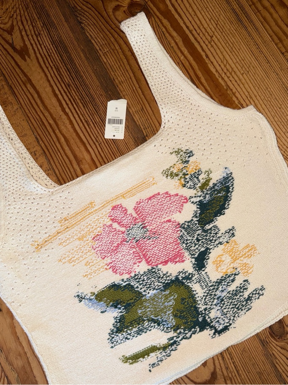NWT Pilcro and the Letterpress Anthropologie Square Neck Knit Tank Floral - MED - Picture 4 of 10